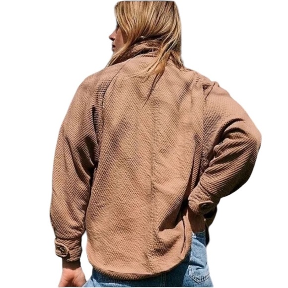 FREE PEOPLE Remi Oversized Corduroy Double Breasted Jacket in camel - Picture 3 of 14